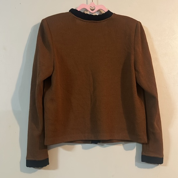 St. John  collection by Marie Gray Brown and Black Cardigan size S - Picture 8 of 9